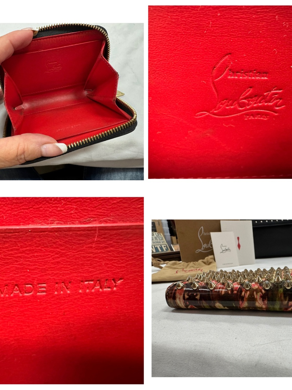 Christian Louboutin Studded Limited Graffiti Collection Patent Leather Wallet - Picture 6 of 8